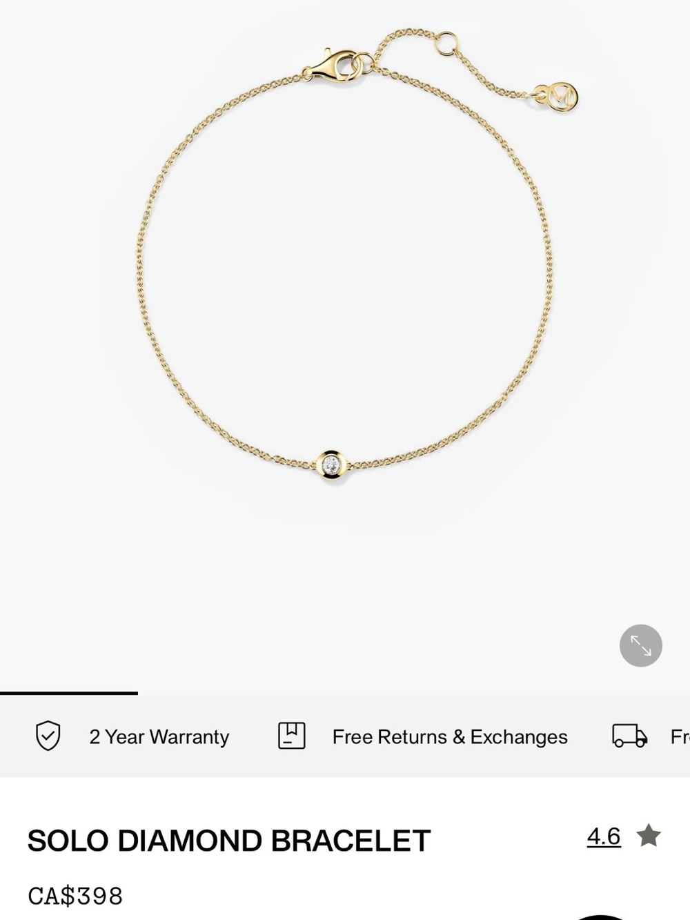 Solo Diamond Bracelet - 10k natural diamond